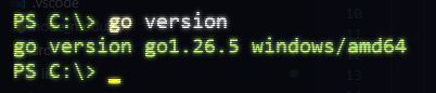 Go installed successfully.